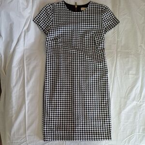 Michael Kors Black and White Houndstooth Mini Dress